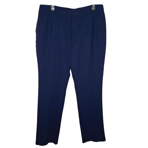 NEW Chico's SO Slimming Manhattan Trouser Pant Deep Navy 2 US 12 Large Straight - Picture 1 of 9